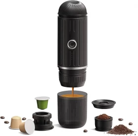 Compact coffee maker for home, office, and travel.